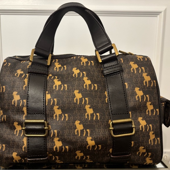 L.A.M.B. Gwen Stefani Lamb Signature Satchel Bag - Brown/Tan lamb print - Picture 1 of 16